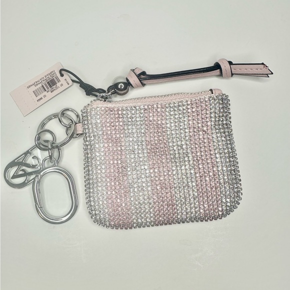 Victoria’s Secret Pink & Silver Rhinestone Coin Pouch Keychain NWT - Picture 3 of 3